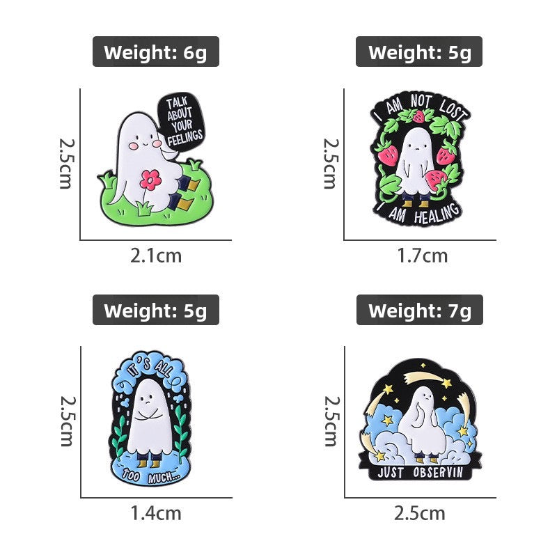 Pin's Broche Email | Fantôme | Cute Mignon | Humour Fun Halloween Horreur | Kawaii
