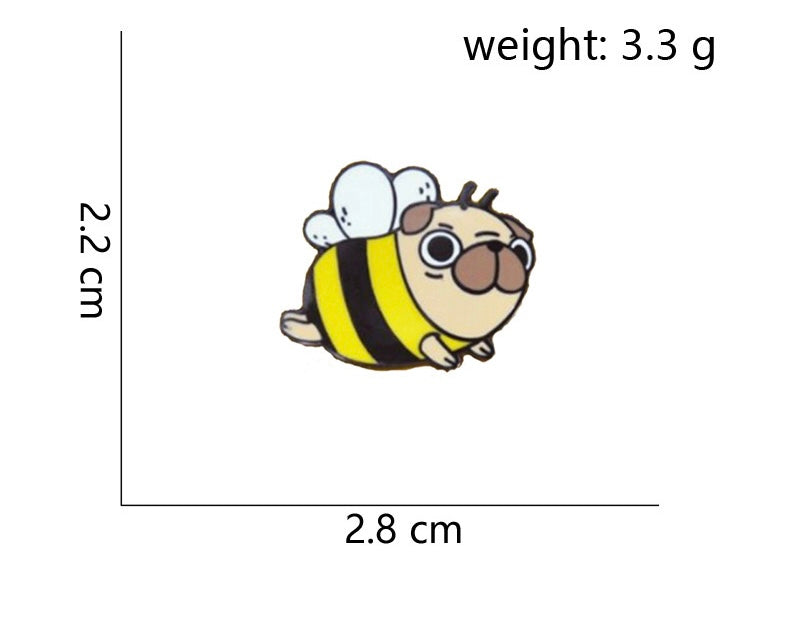 Pin's Broche Email | Dessin Animé Chien Abeille | Kawaii | Mignon Humour Fun