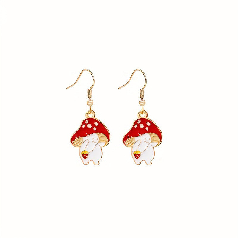 Boucles Oreilles | Pendants d'Oreilles | Champignon | Kawaii Cute