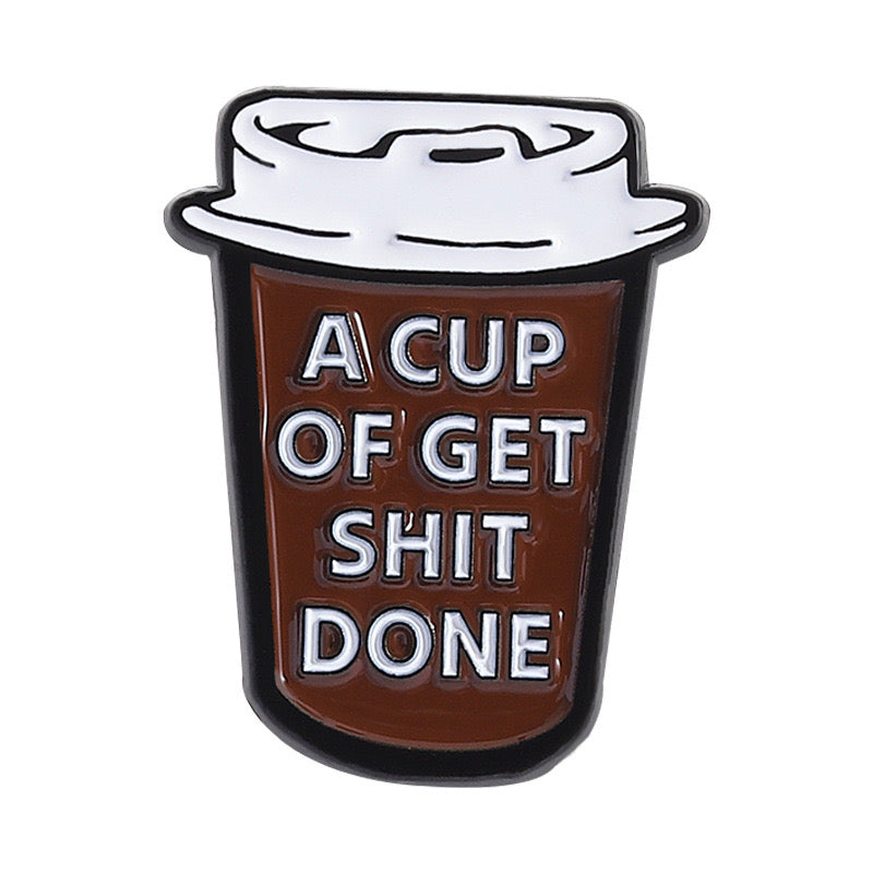 Pin's Broche Email | Amoureux de Café | Coffee | 100% Café | Mignon |Kawaii | Fun | Humour