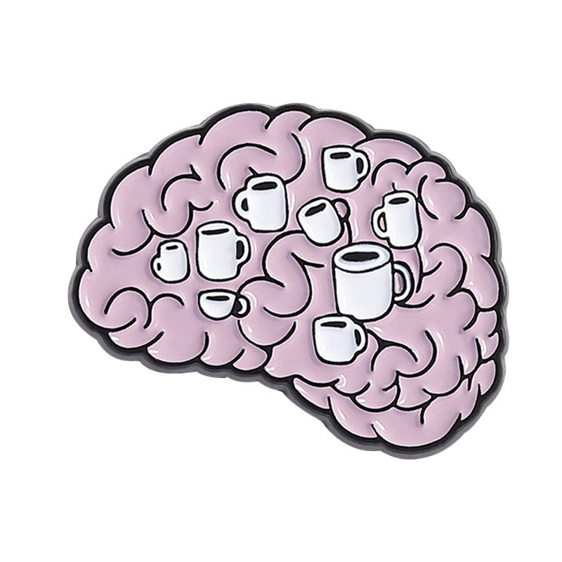 Pin's Broche Email | Amoureux de Café | Coffee | 100% Café | Mignon |Kawaii | Fun | Humour
