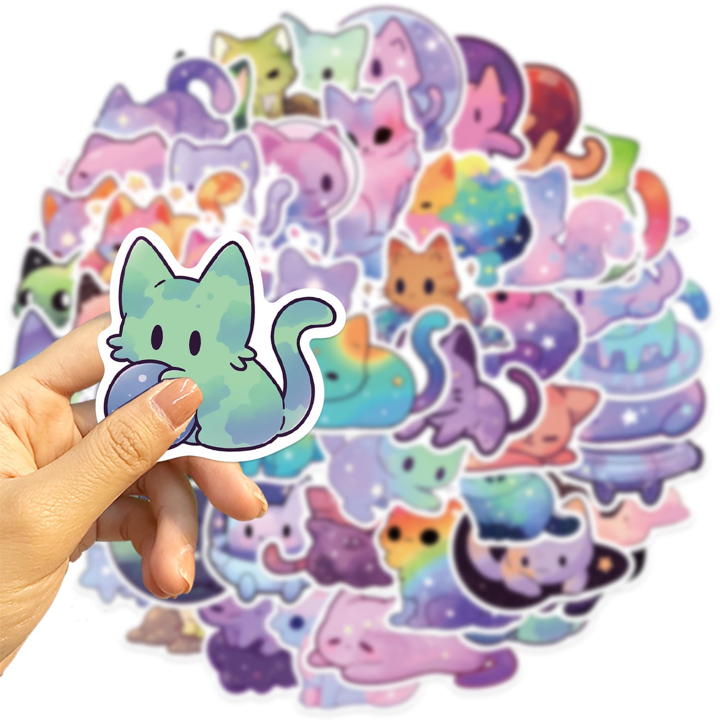 Lot de 10 Stickers | Autocollants | PVC Auto-Adhésif | Mignons Chat | Kawaii