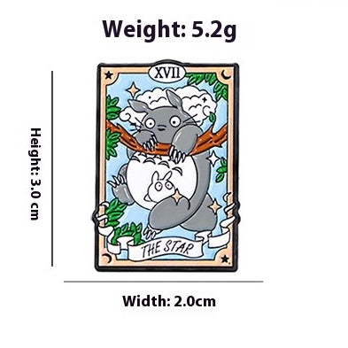 Pin's Broche Email | Chat Lapin Totoro ou Dragon Carte Tarot | Kawaii | Mignon