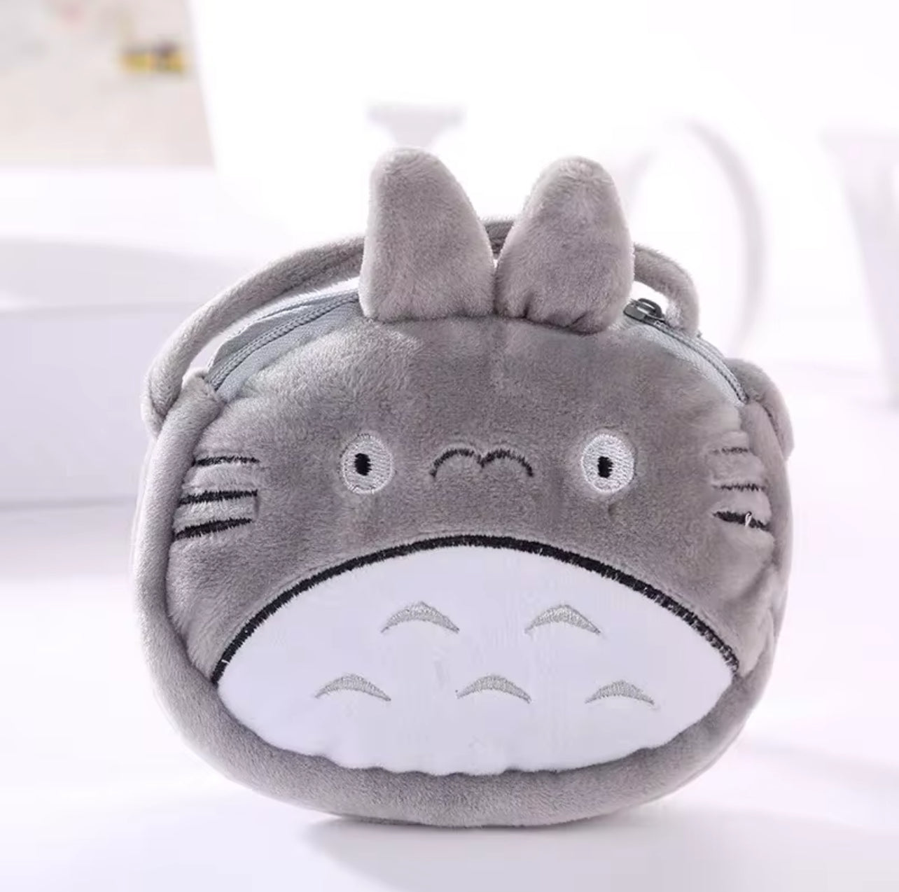 Sac d'épaule Bandoulière | Chat Lapin Gris | Mignon Kawaii Fermeture Eclair