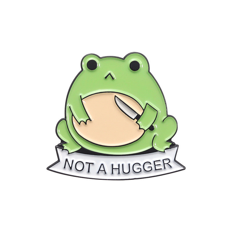 Pin's Broche Email | Grenouille Couteau Cactus Hugger  | Humour | Mignon | Fun | Kawaii