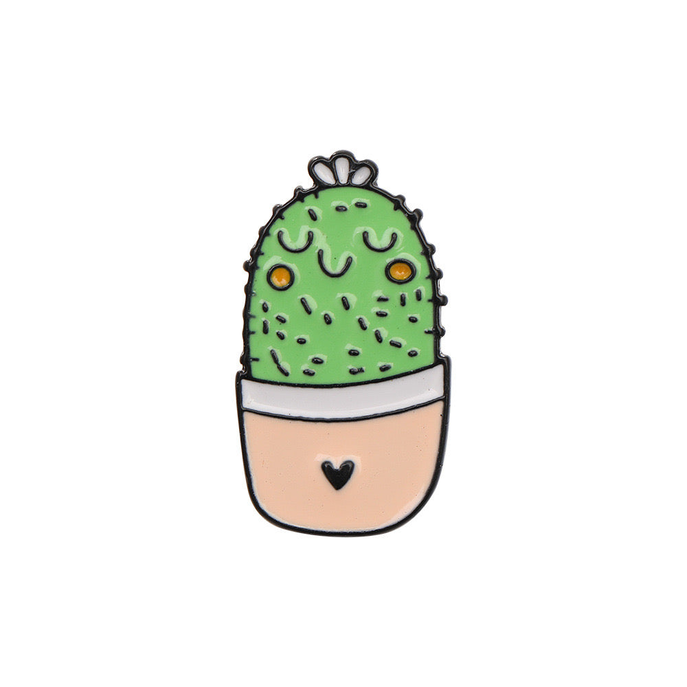 Pin's Broche Email | Mignon Cactus | Kawaii | Fun Humour Pot de Fleur Cactés