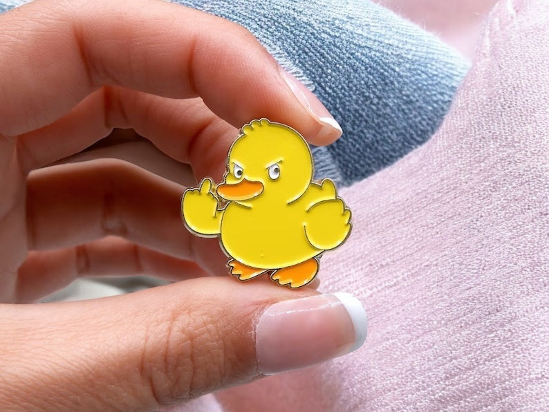 Email Brooch Pin | Animals Middle finger | Fuck | Humor | Kawaii | Cute | Rabbit Chick Cat Duck