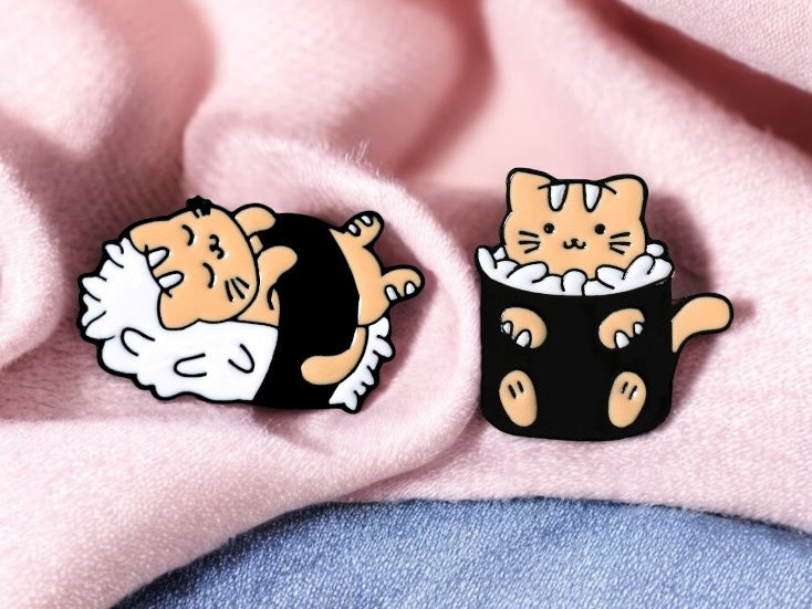 Pin's Broche Email | Chats Sushi | Sushi de Chaton | Kawaii | Fun | Humour