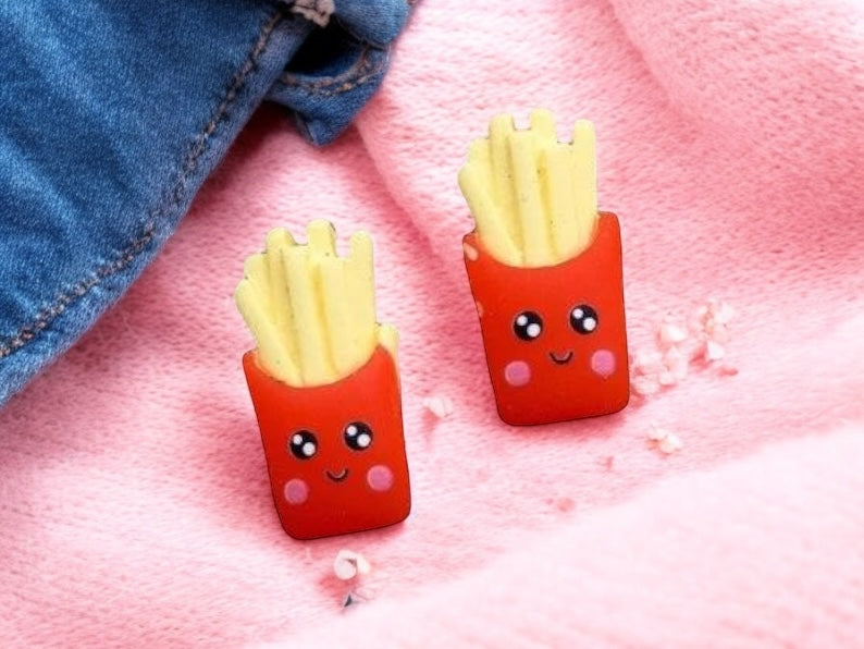 Boucles d'oreilles Résine | Frites | Français | Kawaii