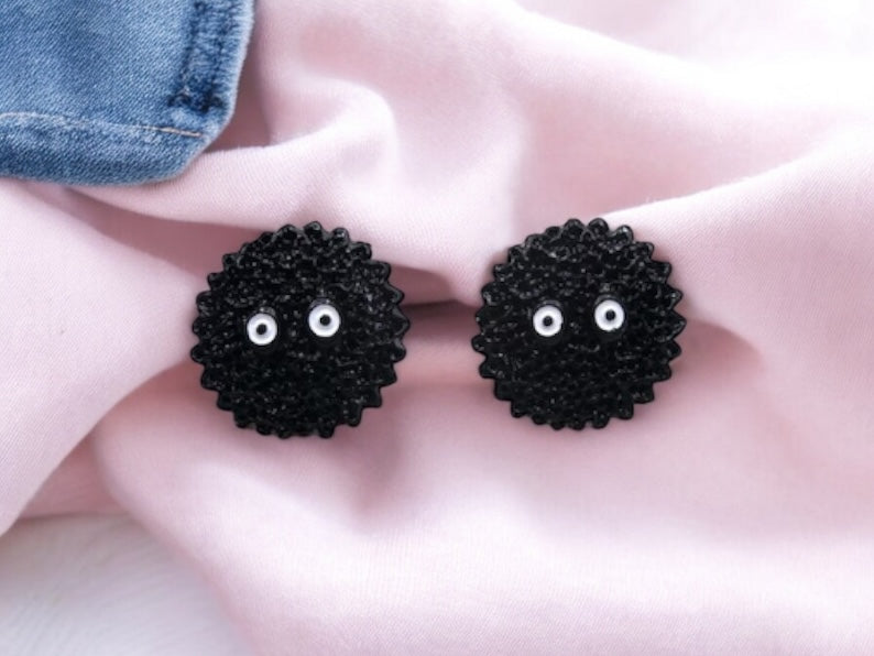 Boucles Oreilles | Clous d'oreilles | Totoro | My Neighbor Totoro Noiraudes