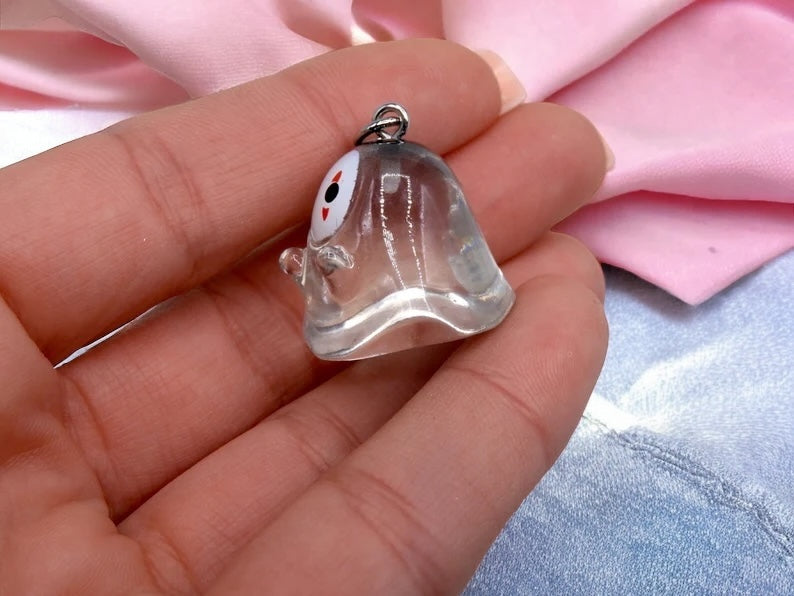 Pendentif Résine Verre Transparent |  Totoro Homme sans Visage | Chihiro | Mon Voisin Totoro | Kawaii | Mignon