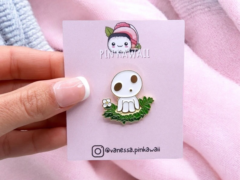 Pin's Broche Email |  Princesse Mononoké | Kodama | Esprit de la Forêt | Kawaii | Mignon