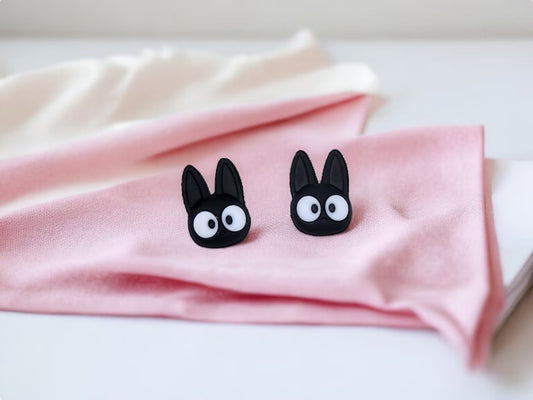 Earrings | Stud earrings | Kiki The Little Witch | Chat Noir Bakery | Jiji | Kawaii | Cute Cartoon