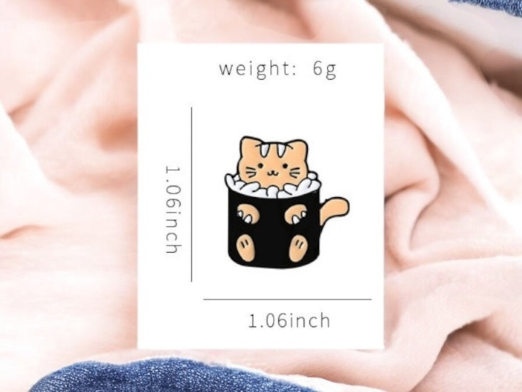 Pin's Broche Email | Chats Sushi | Sushi de Chaton | Kawaii | Fun | Humour