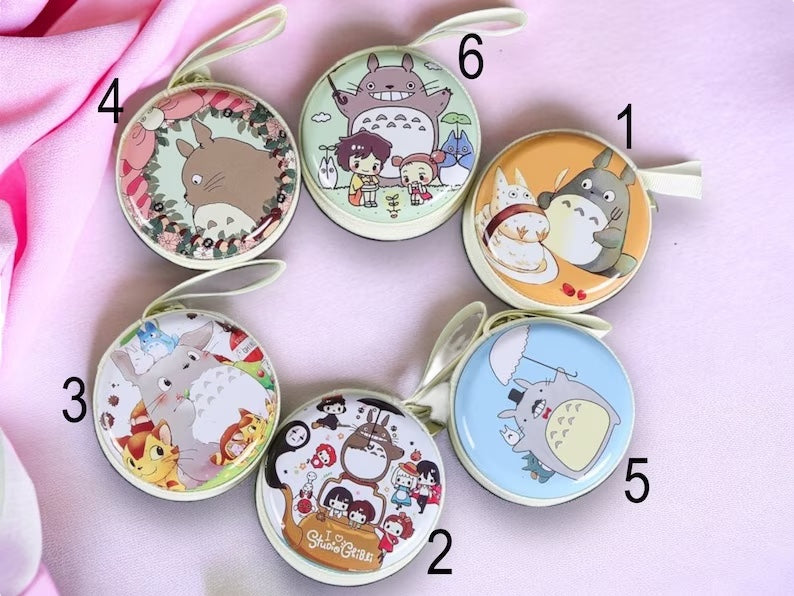 Porte Monnaie | Studio  | Totoro | Fermeture Eclair | Style Kawaii | Accessoires | Pendentif Sac | Homme Sans Visage Kiki Sorcière