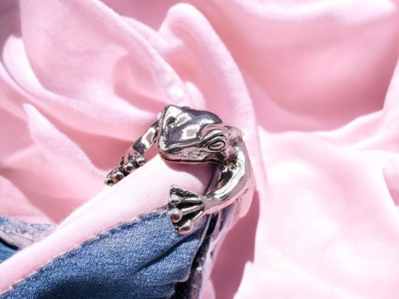 Ring Ring Jewelry Adjustable | Frog | Costume Jewelry | Silver | Kawaii | Cute