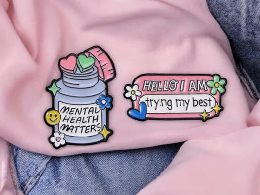 Pin's Broche Email | Mental Health Matters | Santé Mental | Humour | Kawaii | Mignon