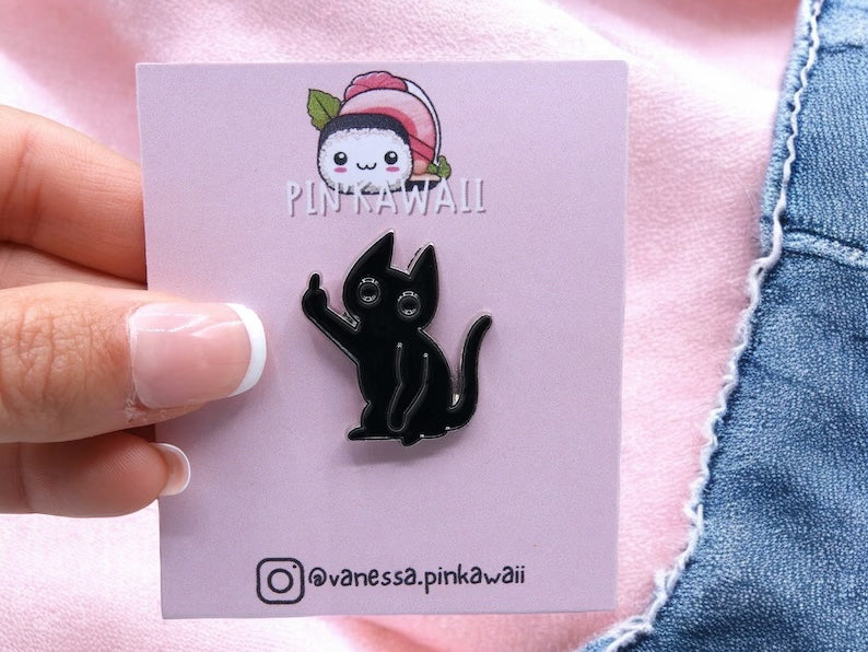 Email Brooch Pin | Animals Middle finger | Fuck | Humor | Kawaii | Cute | Rabbit Chick Cat Duck