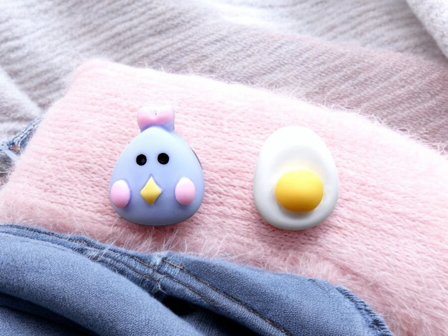 Boucles d'oreilles | Poule et Oeuf | Poussin | Kawaii Mignon