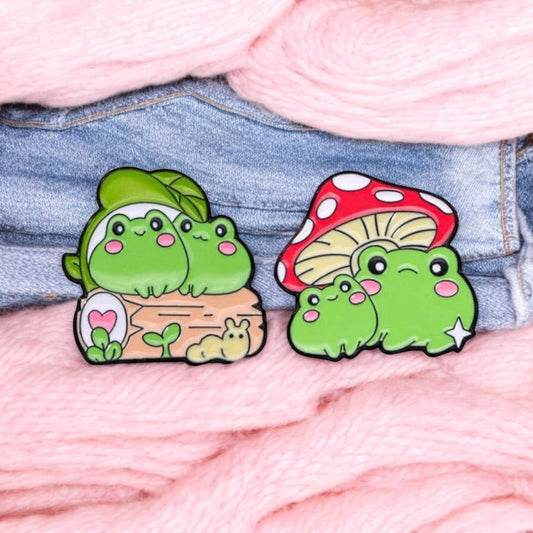 Email Brooch Pin | Frog Mushroom | Forester | Kawaii | Fun | Cute Cartoon