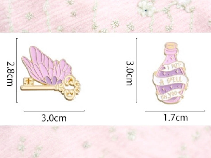 Pin's Broche Email | Fiole d'Amour | Potion Magique | Sérum d'amoureux | Sorcier | Kawaii