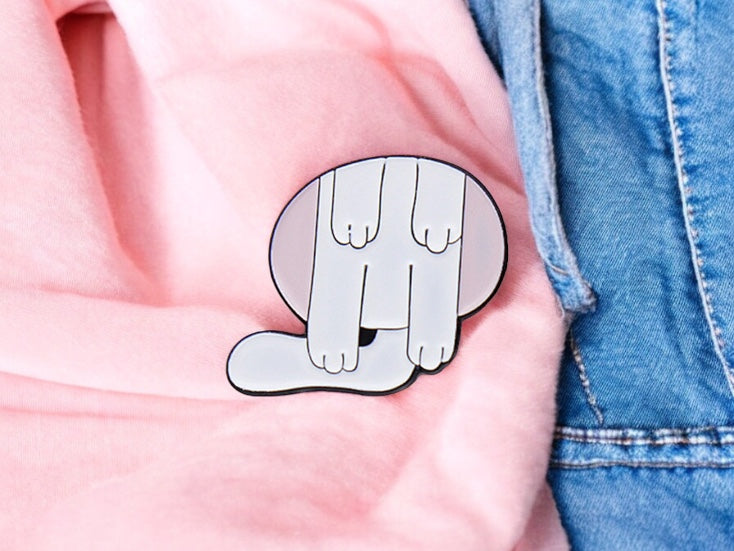 Lot de 2 Pin's Broche Email | A partager ou Non | Chat Coupé en 2 | BFF ou Couple | Kawaii | Mignon