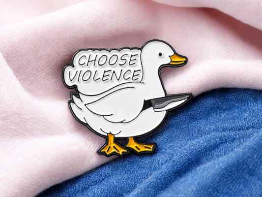 Pin's Broche Email | Canard Couteau | Humour | Mignon | Fun | Kawaii