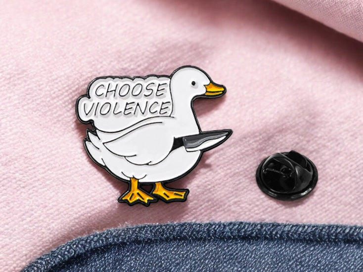 Email Brooch Pin | Duck Knife | Humor | Cute | Fun | Kawaii