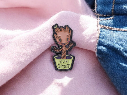 Pin's Broche Email | Groot Pot Plante Kawaii | Humour | Kawaii | Mignon