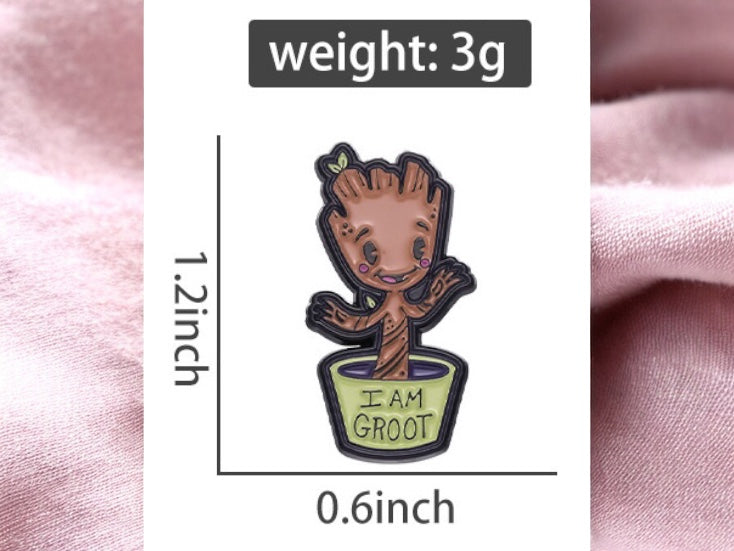 Pin's Broche Email | Groot Pot Plante Kawaii | Humour | Kawaii | Mignon