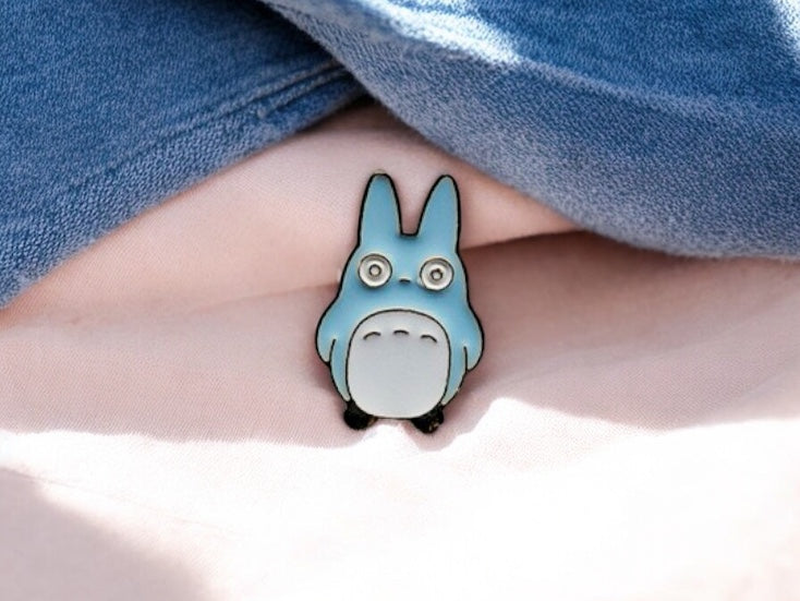 Set of 2 Enamel Brooch Pins | Totoro | Noiraudes | Pink Blue | Kawaii | Cute