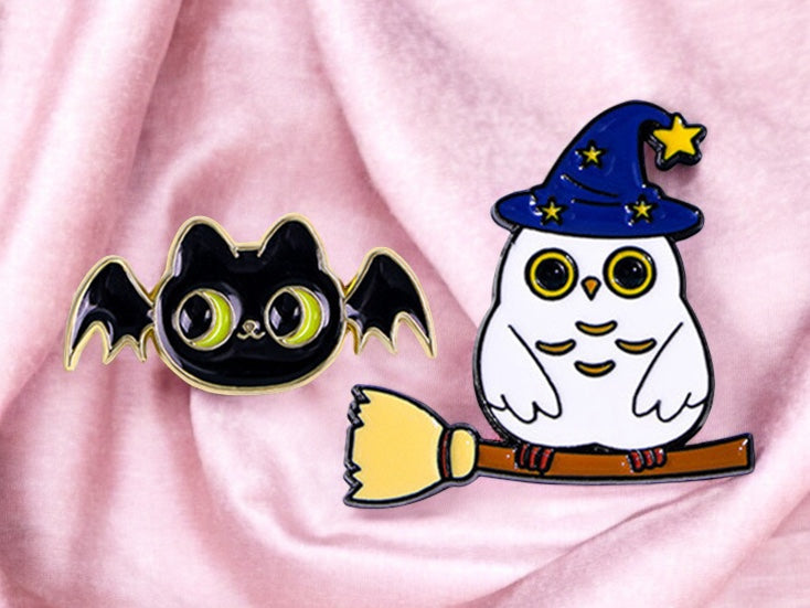 E-Mail-Brosche | Fledermaus oder Eule | Halloween | Kawaii | Niedlicher Cartoon