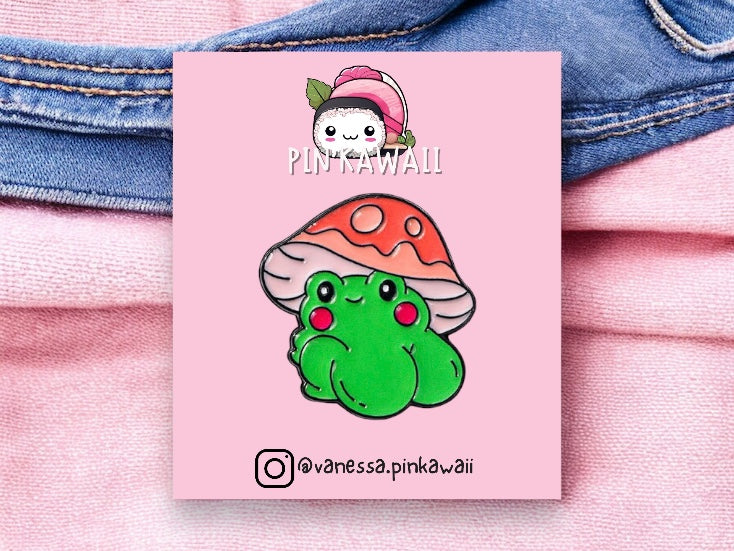 E-Mail-Brosche | Frosch-Pilz-Hintern in der Luft | Süßer Frosch | Froschliebhaber | Kawaii | Spaß | Humor