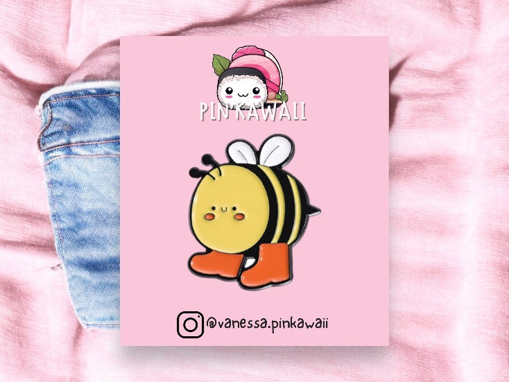 Pin's Broche Email | Mignon Bottes | Grenouille Canard Chat Abeille | Kawaii | Fun | Mignon Dessin Animé