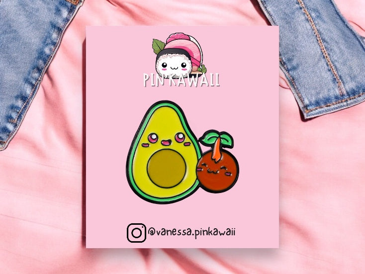 Pin's Broche Email | Avocat et son Noyau | Avocado | Kawaii | Fun | Humour