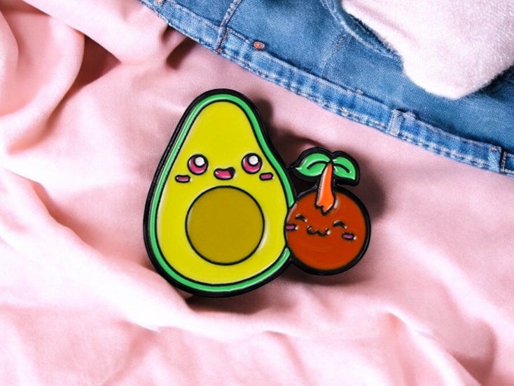 Pin's Broche Email | Avocat et son Noyau | Avocado | Kawaii | Fun | Humour