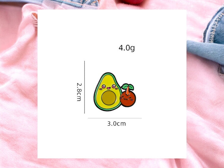 Pin's Broche Email | Avocat et son Noyau | Avocado | Kawaii | Fun | Humour