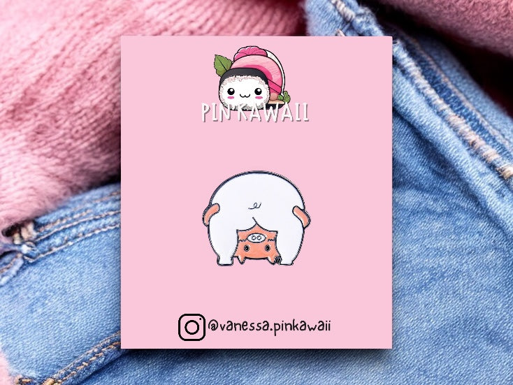 Pin's Broche Email | Derrière, Fesses d'animaux | Cochon | Kawaii | Fun | Mignon Dessin Animé