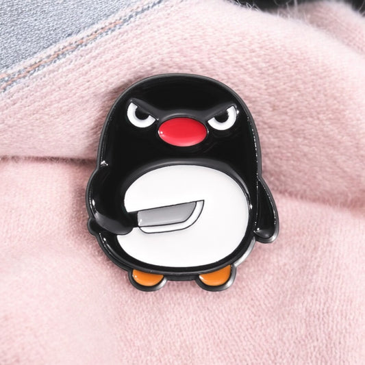 Pin's Broche Email | Pingouin Couteau | Humour | Kawaii | Mignon