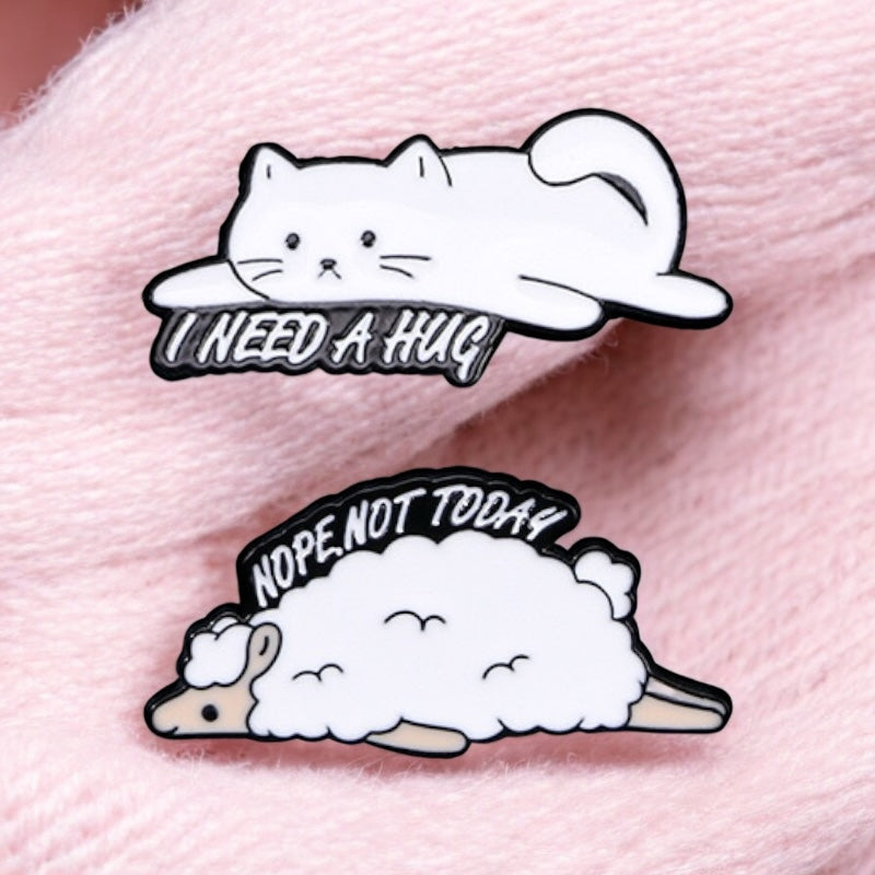 Pin's Broche Email | Chat ou Mouton | Flemme | Kawaii | Fun | Humour