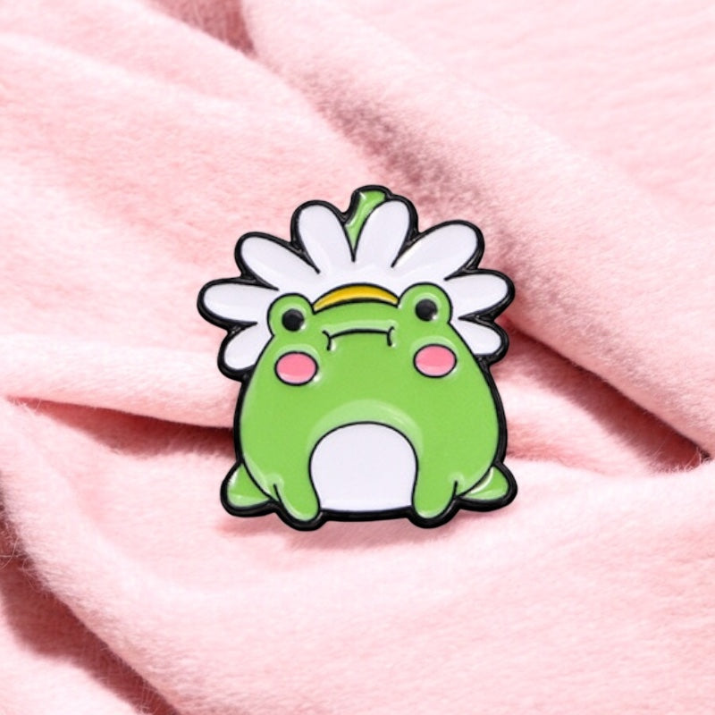 Email Brooch Pin | Lotus Flower Frog | Frog Oasis | Kawaii | Fun | Humor