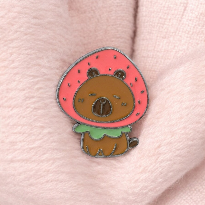 Pin's Broche Email | Cappy et Crocodile ou Fraise | Meilleurs Amis | Kawaii | Fun | Humour Mignon