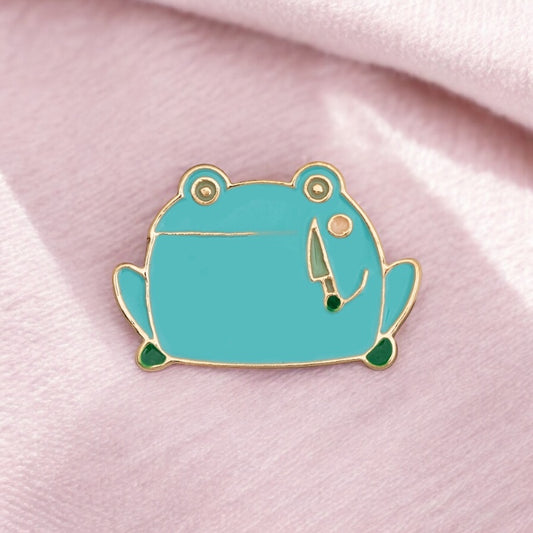 Pin's Broche Email | Grenouille Couteau  | Humour | Mignon | Fun | Kawaii