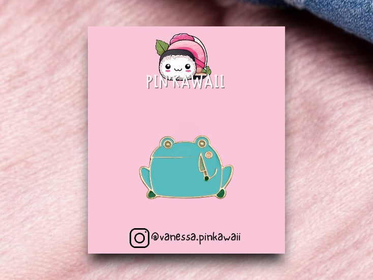 Pin's Broche Email | Grenouille Couteau  | Humour | Mignon | Fun | Kawaii