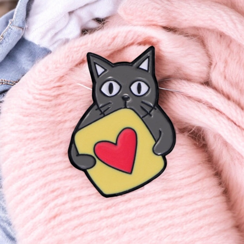 Pin's Broche Email |Chats Coeur | Amoureux des Chats | Kawaii Mignon