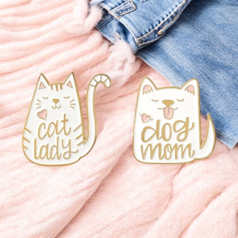 Email Brooch Pin | Dog Mom Heart | Bed Time Moon | Kawaii Pastel Colors | Fun | Humor