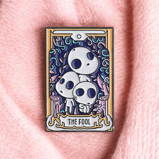 Pin's Broche Email | Kodama Carte Tarot | Esprit de la Forêt | Kawaii | Mignon