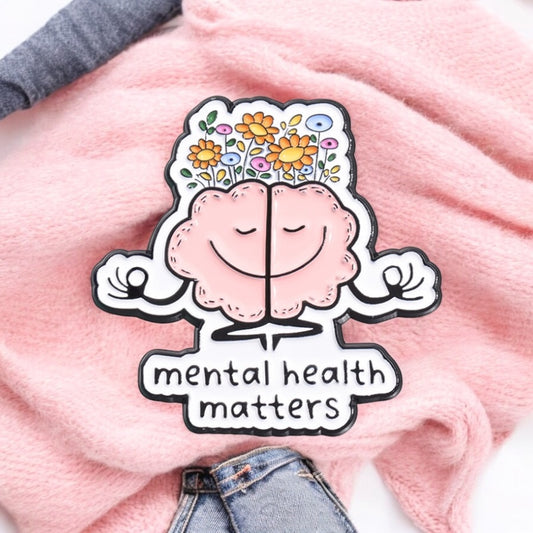 Pin's Broche Email | Mental Health Matters | Santé Mental | Humour | Kawaii | Mignon