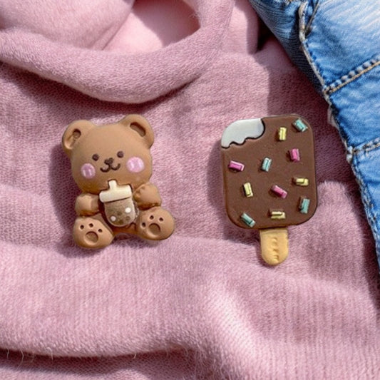 Boucles d'oreilles Résine | Ourson Glace | Duo Rigolo | Kawaii Mignon