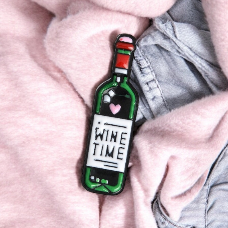 Pin's Broche Email | Bouteille Vin | Wine Time | Cute Mignon | Humour Fun | Kawaii